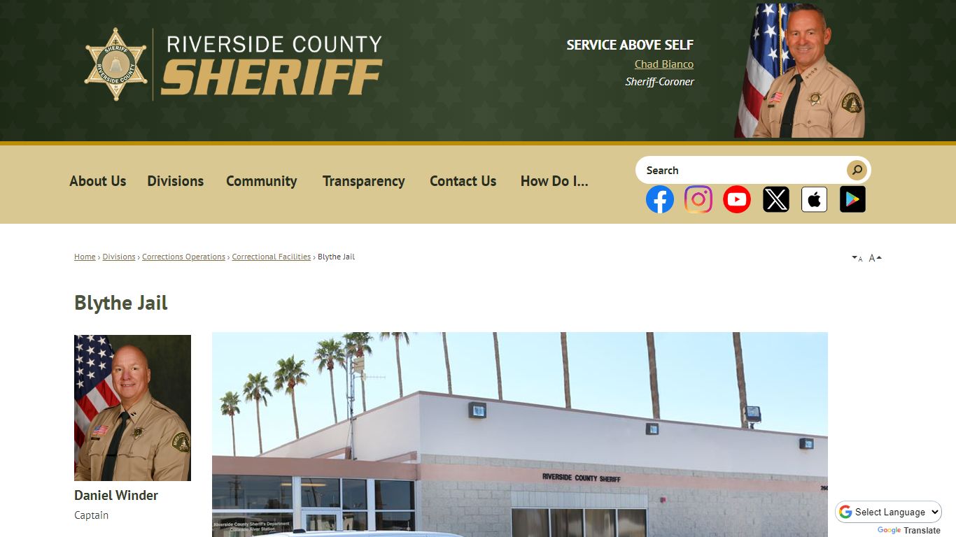 Blythe Jail | Riverside County Sheriff, CA
