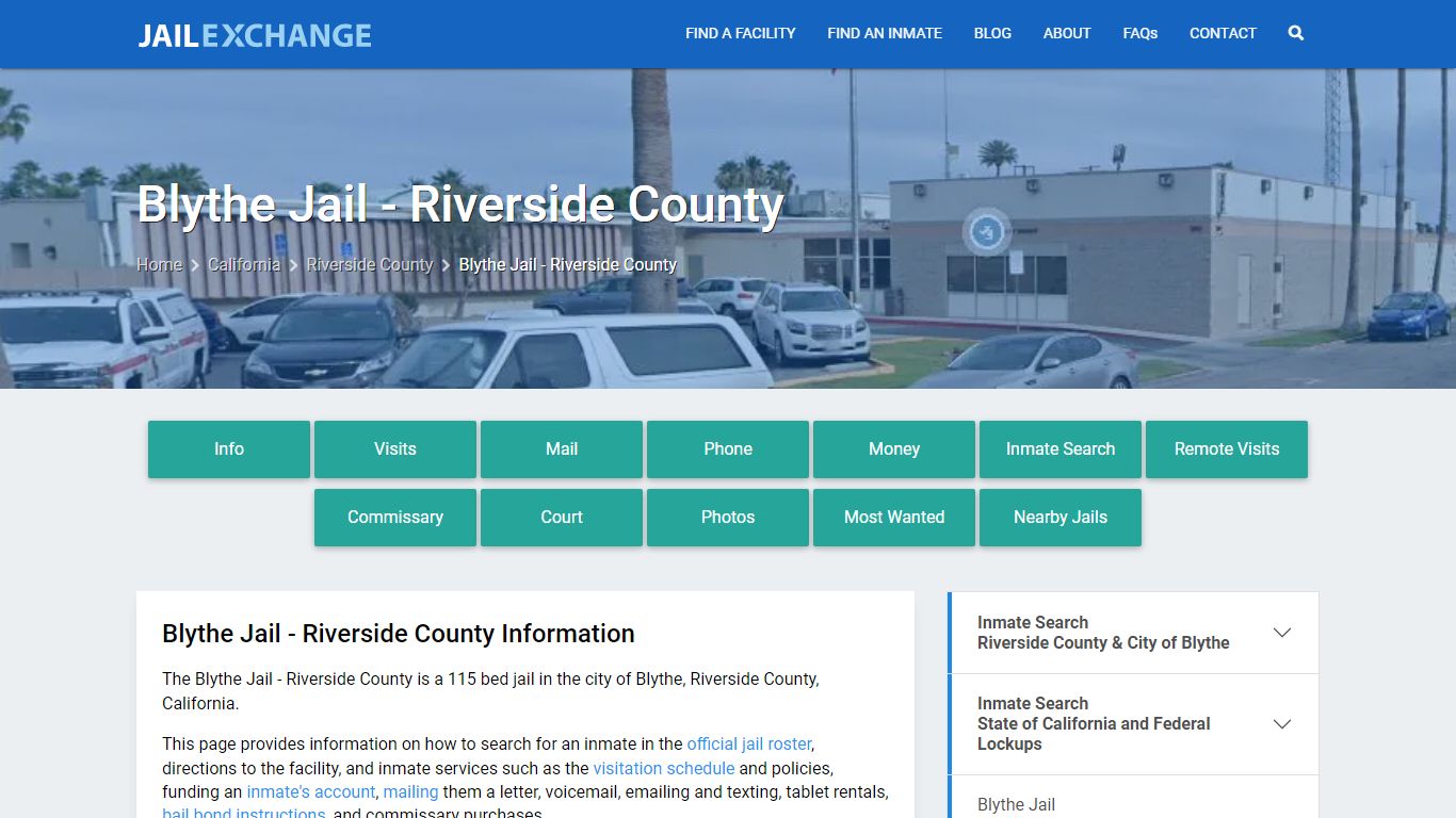 Blythe Jail - Riverside County, CA Inmate Search, Information